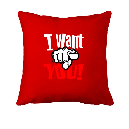 Подушка с надписью I want you
