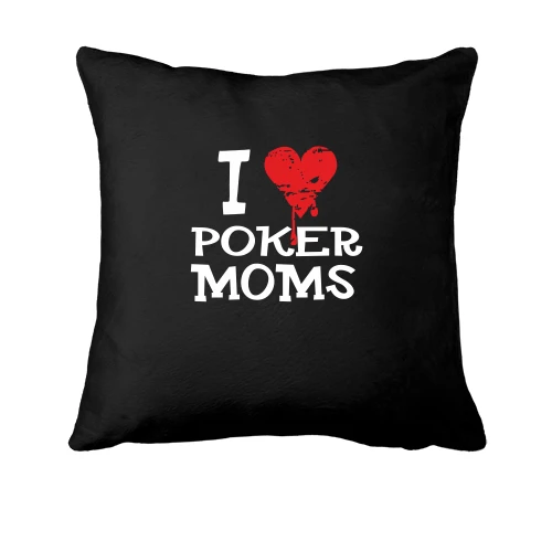 Подушка, Синий, Poker I love moms