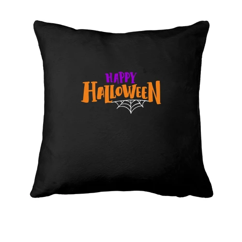 Подушка, Черный, Happy Halloween (надпись)