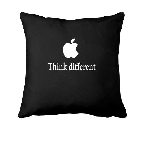 Подушка, Черный, Think different