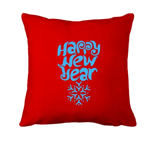 Подушка, Червоний, зі сніжинкою Happy New Year