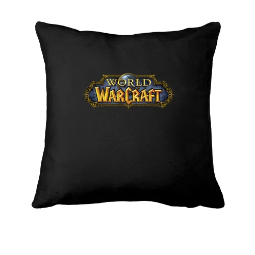 Подушка, Черный, WOW logo