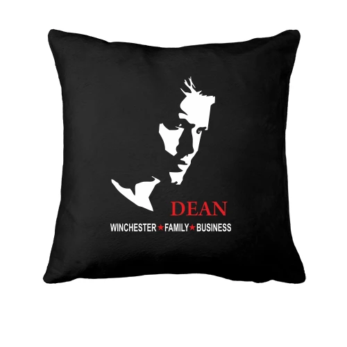 Подушка, Чорний, з принтом Dean Winchester