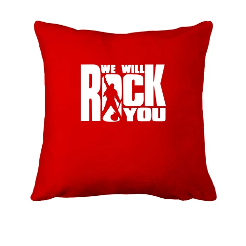 Подушка, Красный, "We will rock you"