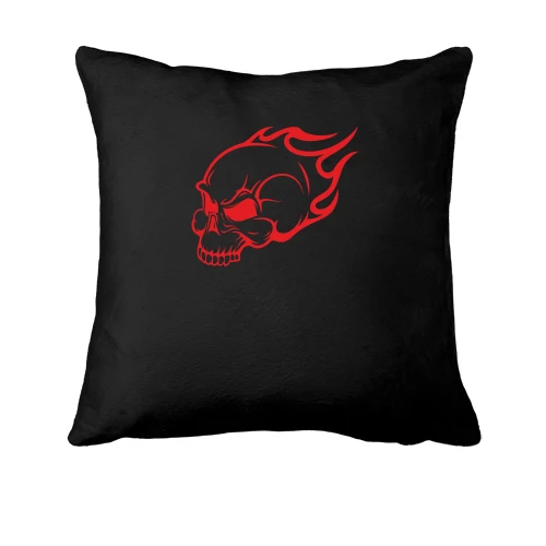 Подушка, Черный, "Flaming Skull"