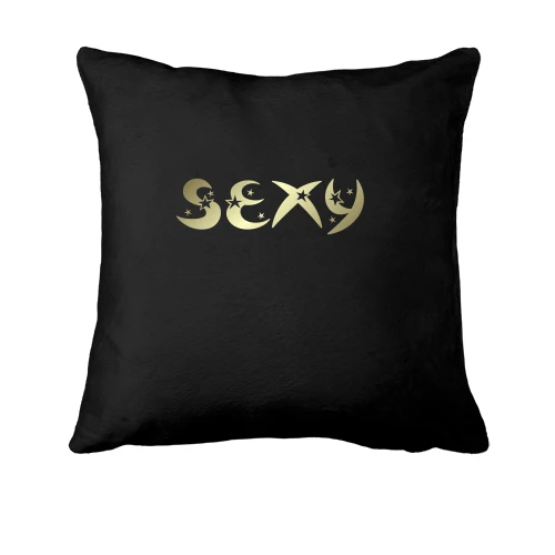 Подушка, Чорний, SEXY із зірками та місяцями