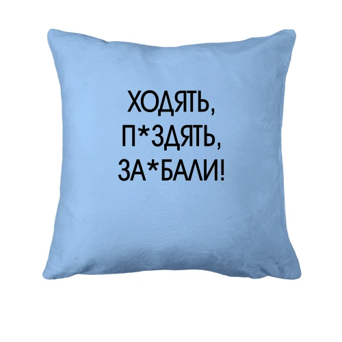 Подушка с надписью «ХОДЯТЬ, П*ЗДЯТЬ, ЗА*БАЛИ!»