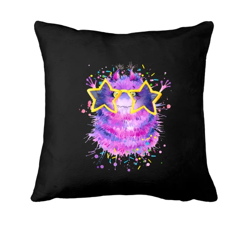 Подушка, Черный, с монстриком в очках "discostar"