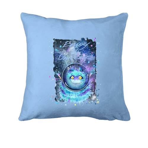 Подушка с голубым монстром "enjoy the universe"