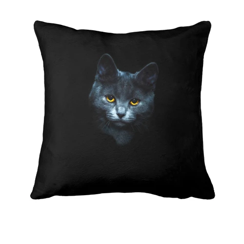 Подушка, Черный, с котом