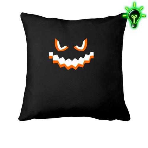 Подушка, Черный, "Evil Pumpkin Face"
