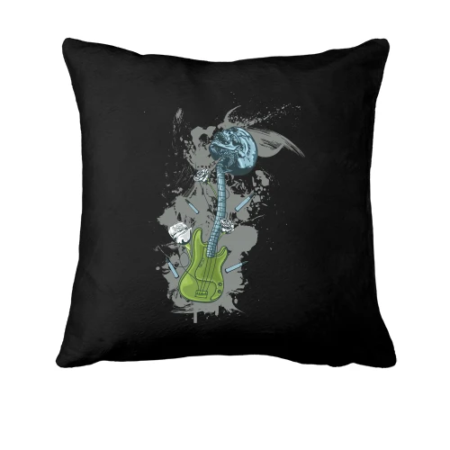 Подушка, Черный, с черепом и гитарой