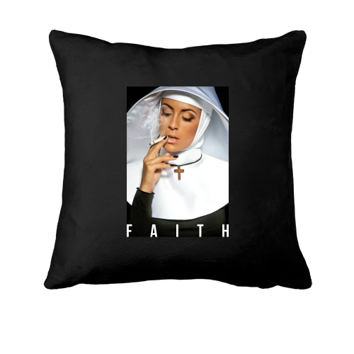 Подушка, Черный, с монашкой FAITH