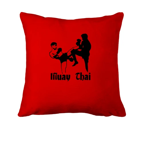 Подушка, Красный, Muay Thai с силуэтами бойцов