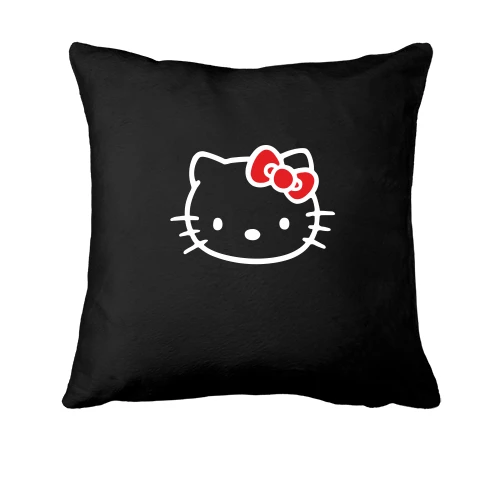 Подушка с изображением головы Hello Kitty и красным бантом