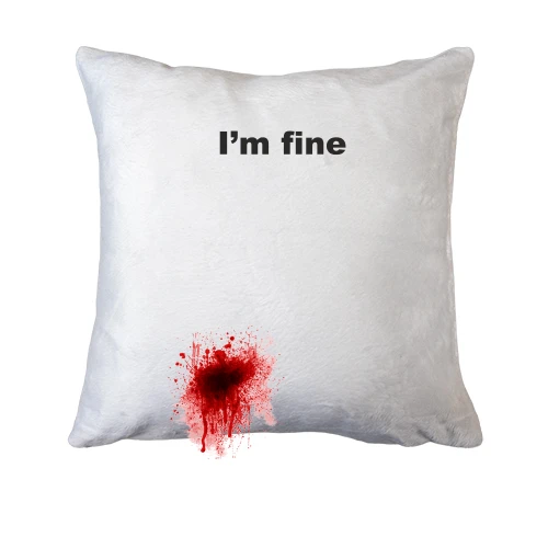 Подушка I'm fine (пятно сбоку)