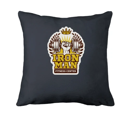 Подушка, Серый, fitness center iron man