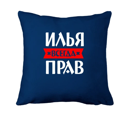 Подушка, Синий, Илья всегда прав