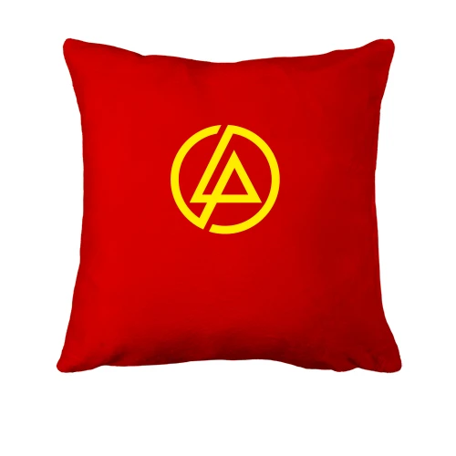 Подушка, Красный, Linkin Park (круглый логотип)