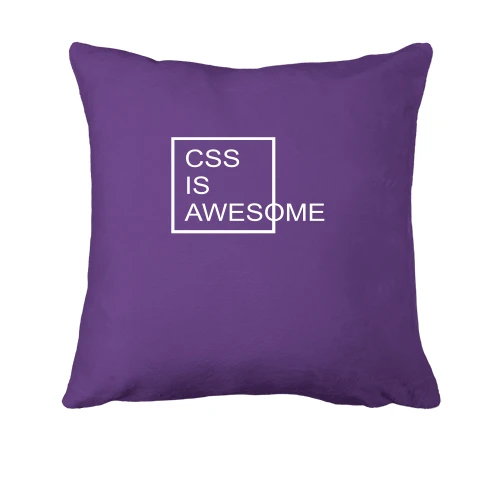 Подушка, Фиолетовый, с надписью "Css is awesome"