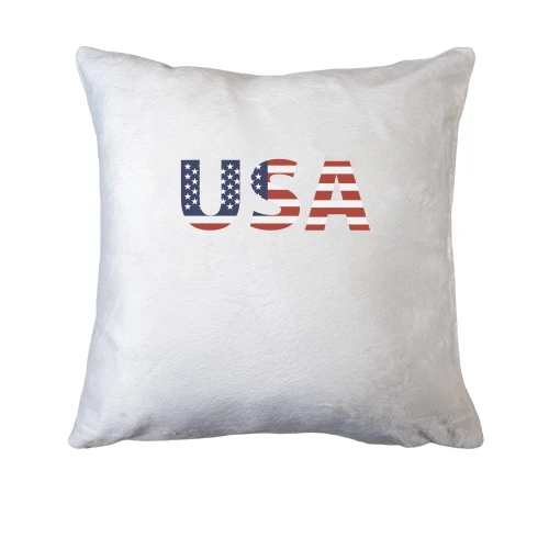 Подушка, Білий, з написом "USA"