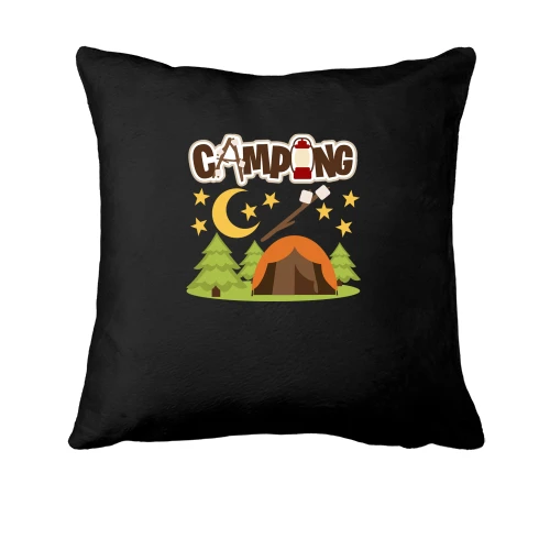 Подушка, Черный, с палаткой на природе "camping"