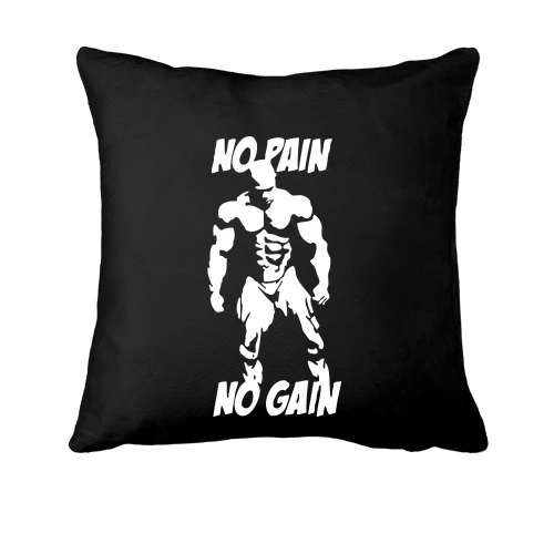 Подушка, Черный, No pain no gain