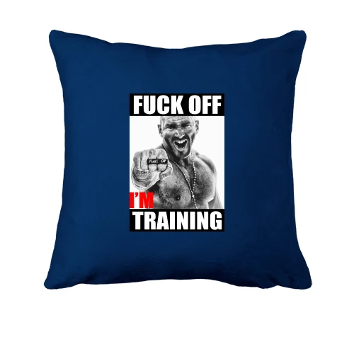 Подушка, Синий, для качалки "F*ck off, i`m training"