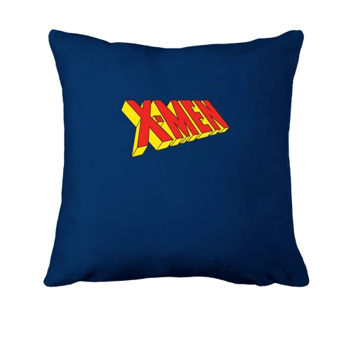 Подушка, Синій, з написом "x-men"