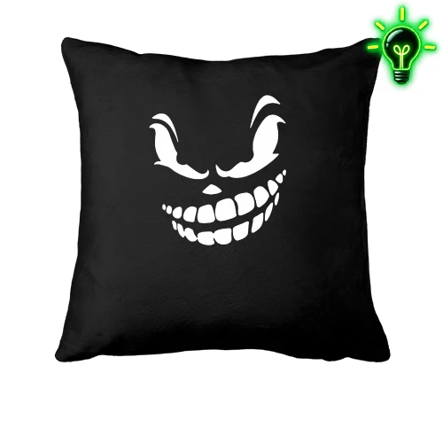 Подушка, Черный, Angry smile