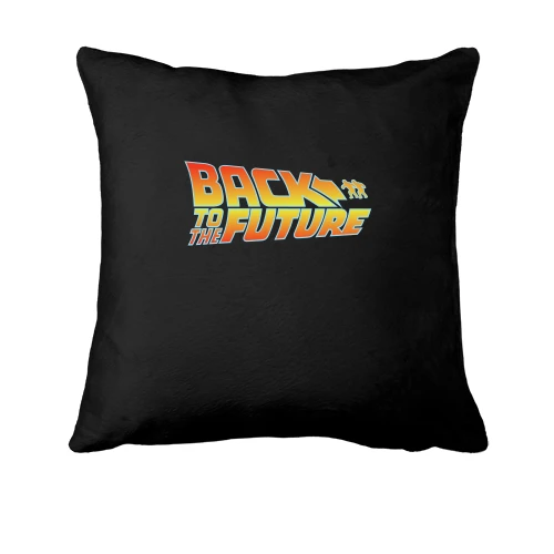 Подушка, Черный, с надписью "Back to future"