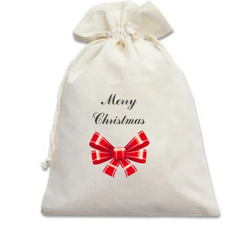 Подарочный мешочек, Голубой, Merry Christmas