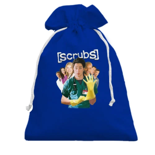 Подарочный мешочек, Голубой, scrubs (Клиника)