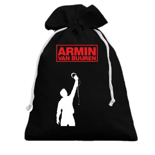 Подарочный мешочек, Черный, Armin Van Buuren (с силуэтом)