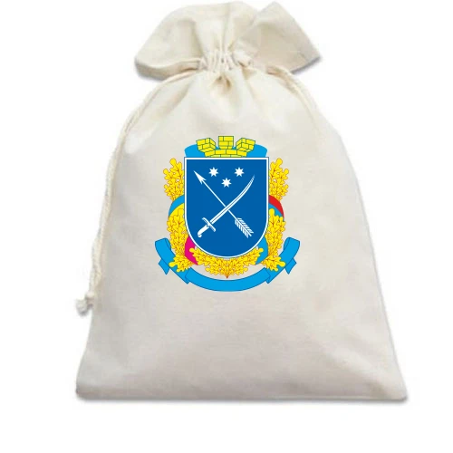 Подарочный мешочек, белый, Герб Днепра