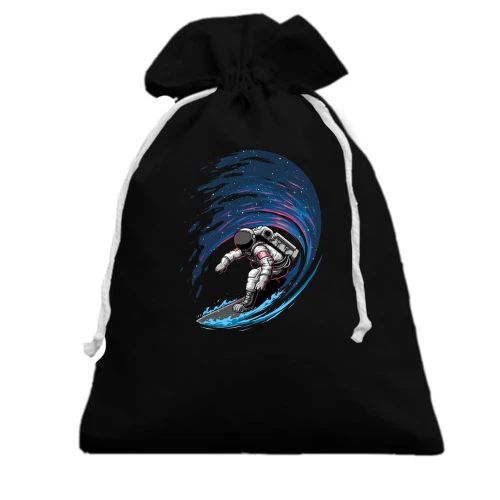 Подарочный мешочек, Черный, Space Surfer