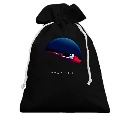 Подарочный мешочек, Черный, с Теслой в космосе Starman