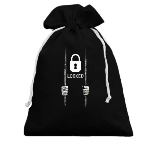 Подарочный мешочек, Черный, Locked