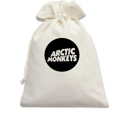 Подарунковий мішечок, Бежевий, Arctic monkeys (Round)