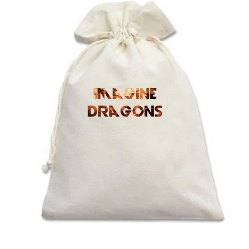 Подарочный мешочек, Белый, Imagine Dragons (огненный дракон)