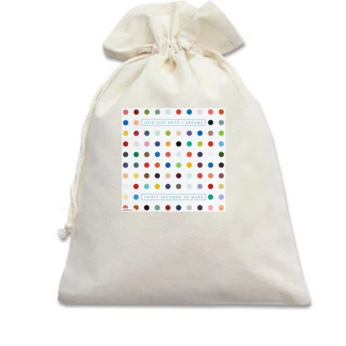 Подарунковий мішечок, Білий, 30 seconds to mars - Love Lust Faith and Dreams