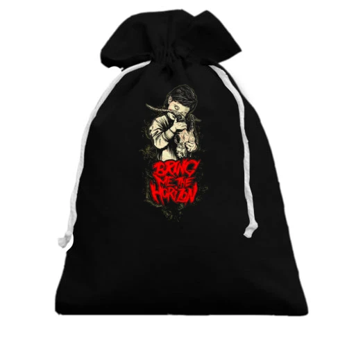 Подарочный мешочек, Черный, c Bring me the horizon girl (2)