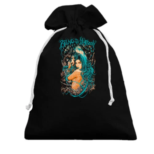 Подарочный мешочек, Черный, c Bring me the horizon Girl ART
