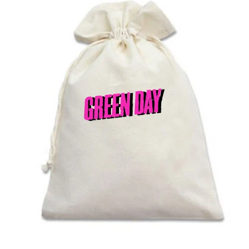 Подарочный мешочек Green day розовый логотип