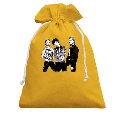 Подарочный мешочек, Желтый, Green day (рисунок)