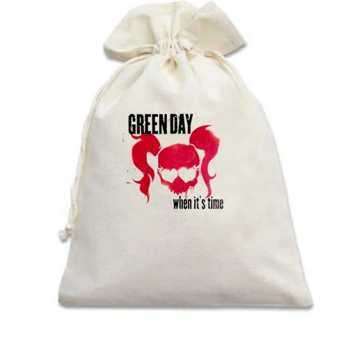 Подарочный мешочек, Белый, Green day - When it's time