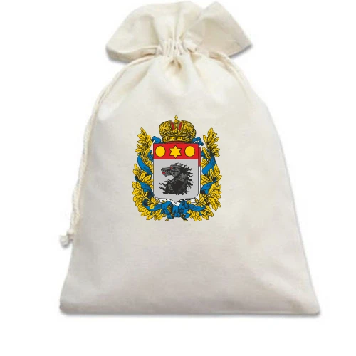 Подарочный мешочек, белый, Старый герб Харькова