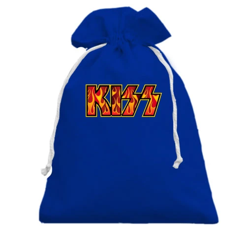 Подарунковий мішечок, Блакитний, KISS (fire logo)