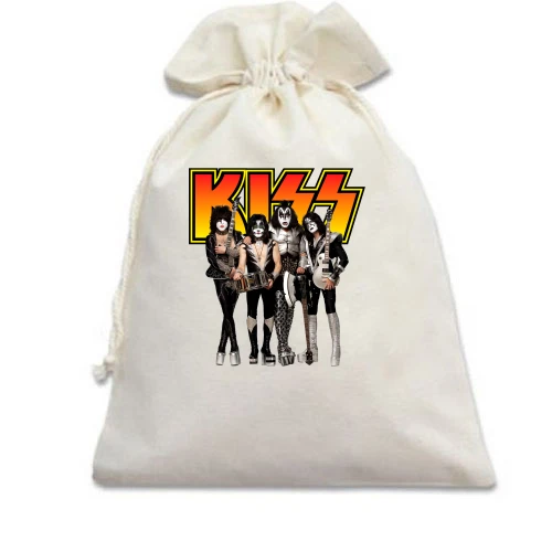 Подарунковий мішечок, Бежевий, з рок групою KISS