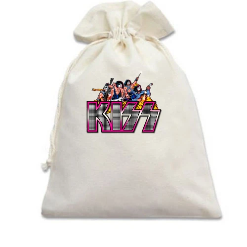 Подарочный мешочек, Белый, KISS Band